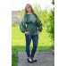 Embroidered blouse "Dark Green Thoughtfullness"